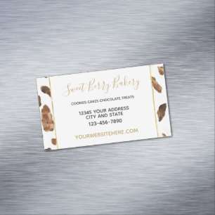 Chocolate Cream Brown Abstract Magnetic Business Card