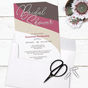 Chocolate Cream Raspberry  Horizontal Streams Invitation