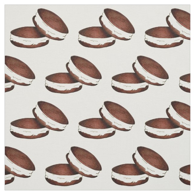 Chocolate Cream Whoopie Pie Pies Junk Food Fabric (Swatch)