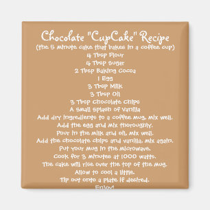 Chocolate "Cup Cake" in a Mug Recipe - Magnet