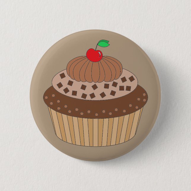 Chocolate Cupcake 2 Inch Round Button (Front)