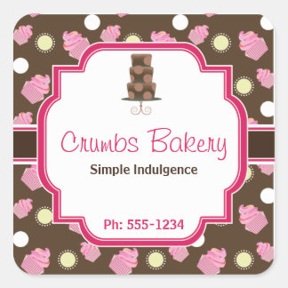 Chocolate Cupcake and 3 Tier cake Bakery Sticker