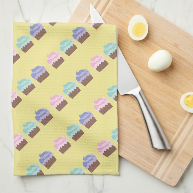 Chocolate Cupcake Baker Kitchen Towel (Quarter Fold)