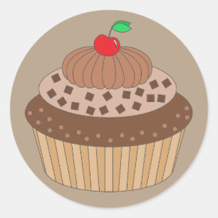 Chocolate Cupcake Classic Round Sticker