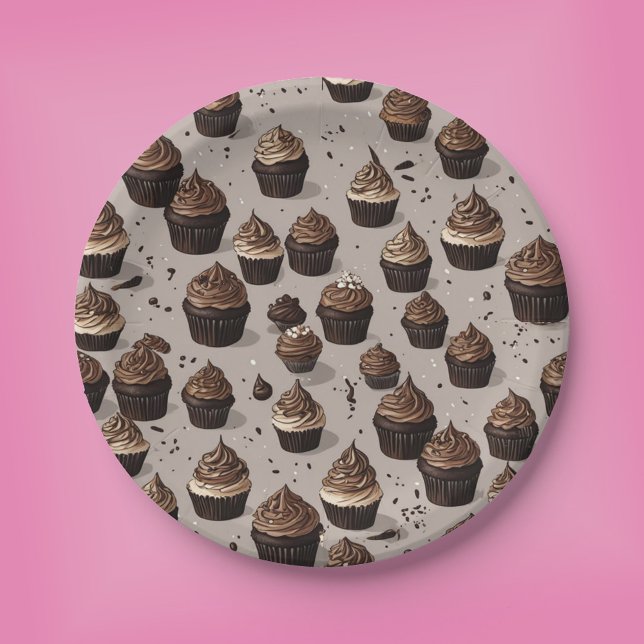 Chocolate Cupcake  Paper Plate (Creator Uploaded)