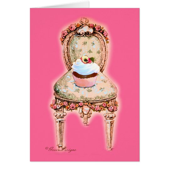 Chocolate cupcake Victorian Chair Card