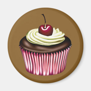 Chocolate Cupcake with a Cherry on Top Magnet