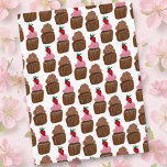 Chocolate Cupcakes Pattern Happy Birthday Postcard<br><div class="desc">Cute watercolor chocolate cupcakes pattern! Customize this card! Check my shop for more!</div>