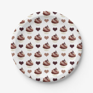 chocolate cupcakes pattern paper plate