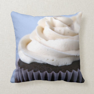 Chocolate Cupcakes Vanilla Frosting Throw Pillow