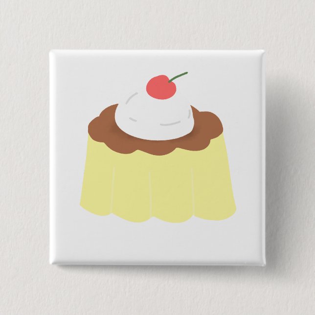 Chocolate Custard Pudding Dessert Gift 2 Inch Square Button (Front)