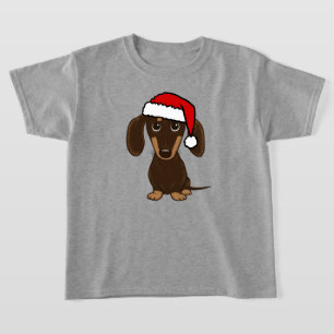 Chocolate Dachshund Santa Cute Wiener Dog T-Shirt