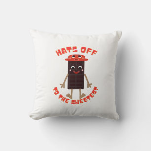 Chocolate day design  throw pillow