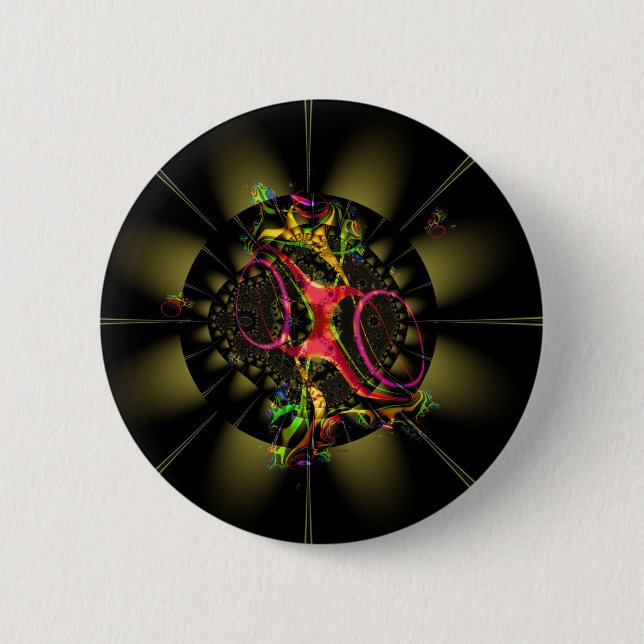 Chocolate Decadence Colourful Fractal Geometric 2 Inch Round Button (Front)