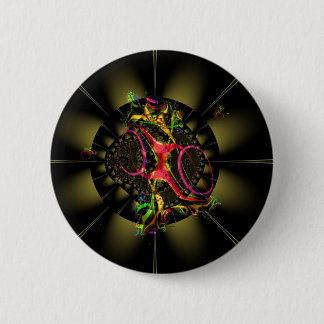 Chocolate Decadence Colourful Fractal Geometric 2 Inch Round Button