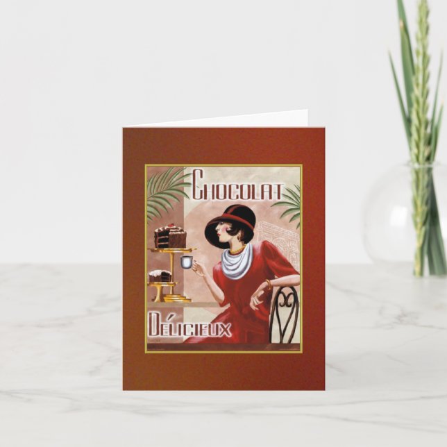 Chocolate Dessert Note Card (Front)
