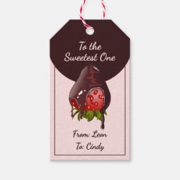 Chocolate Dip Strawberry To the Sweetest One Pink Gift Tags