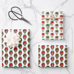Chocolate Dipped Covered Strawberries Strawberry Wrapping Paper Sheet