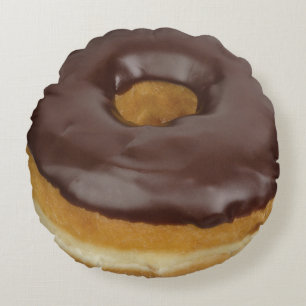 Chocolate Dipped Doughnut Round Pillow