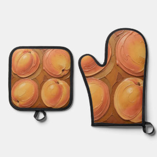 Chocolate Dipped Peaches Oven Mitt & Pot Holder Set