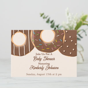 Chocolate Donut Delight Baby Shower Invitation