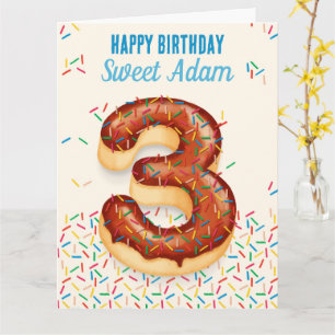 Chocolate Donut Sweet 3rd Birthday Card