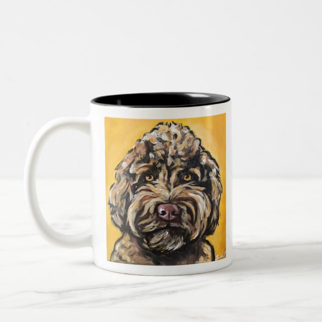 Chocolate Doodle Two-Tone Coffee Mug (Left)