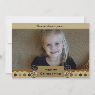 Chocolate Dots Custom Photo Holiday Card