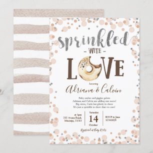 Chocolate Doughnut Baby Sprinkle Shower Invitation