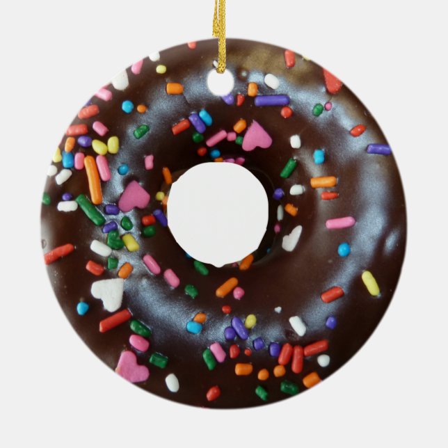 Chocolate doughnut ceramic ornament (Back)