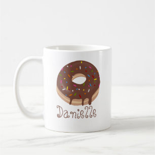 Chocolate Doughnut Custom Name Coffee Coffee Mug