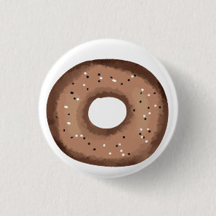 Chocolate Doughnut Gift For Foodie 1 Inch Round Button