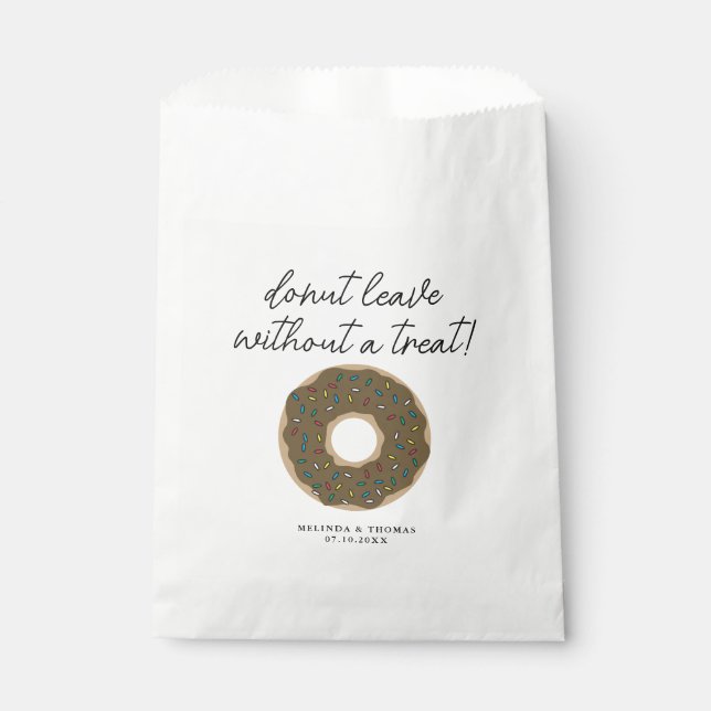 Chocolate Doughnut Mind If I Do Funny Wedding Favour Bag (Front)