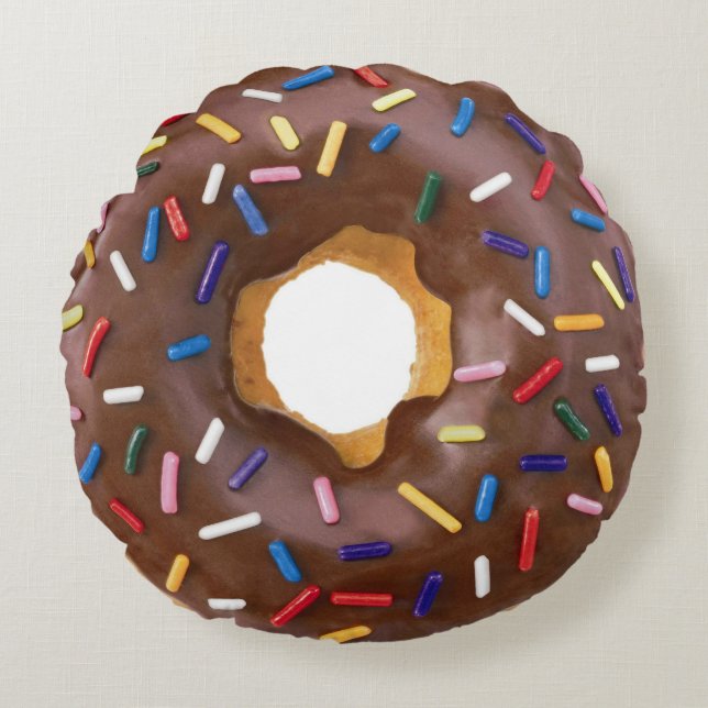 chocolate doughnut round pillow (Front)