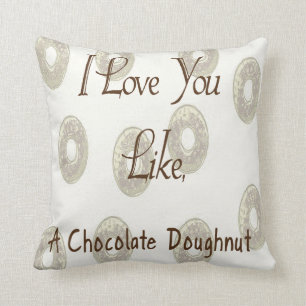 Chocolate Doughnut Throw Pillow