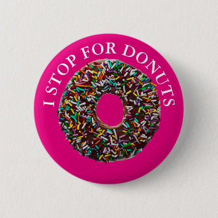 Chocolate Doughnut with colourful sprinkles 2 Inch Round Button