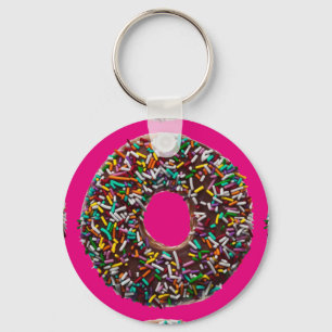 Chocolate Doughnut with colourful sprinkles Keychain