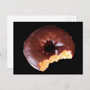 Chocolate Doughnut With Large Bite Taken Out of It Postcard
