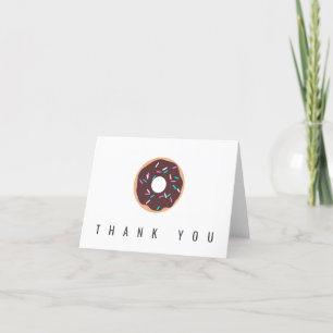 Chocolate Doughnut with Sprinkles Thank You Card
