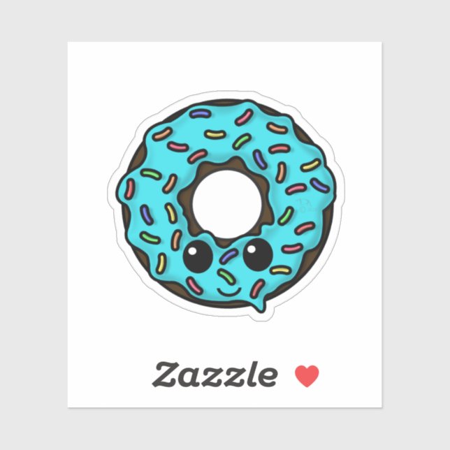 Chocolate Doughnut with Turquoise Frosting Sprinkl (Sheet)