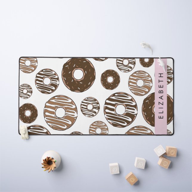 Chocolate Doughnuts, Caramel Doughnuts, Icing, You Desk Mat (Kids Table)