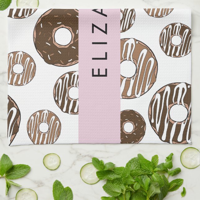 Chocolate Doughnuts, Caramel Doughnuts, Icing, You Kitchen Towel (Folded)