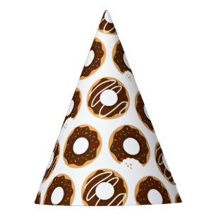 Chocolate Doughnuts Pattern Party Hat