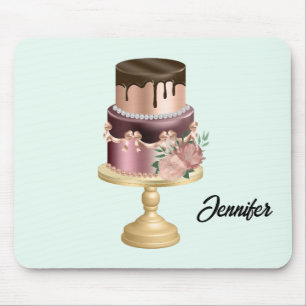Chocolate Drips and Rose Gold Luxury Cake Mouse Pad