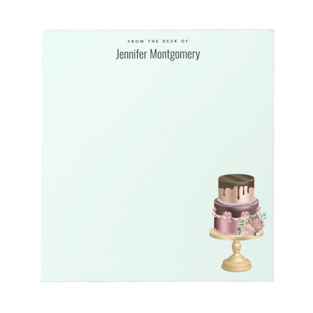 Chocolate Drips and Rose Gold Luxury Cake Notepad (Front)