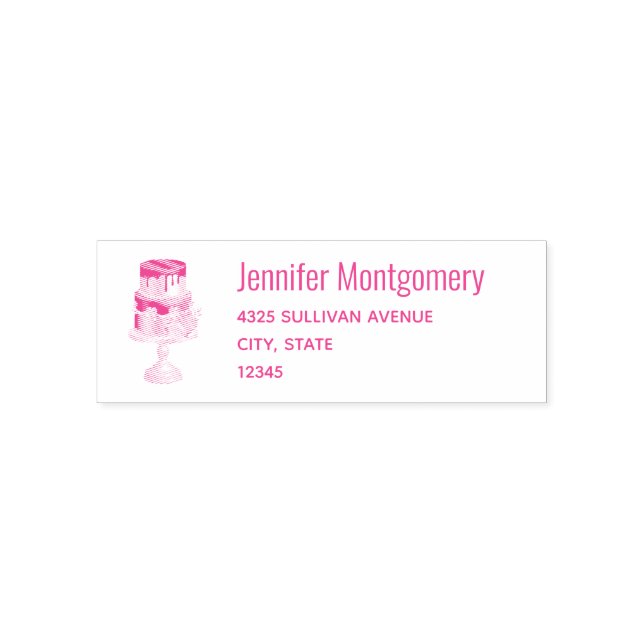 Chocolate Drips Luxury Party Cake Address Self-inking Stamp (Design)