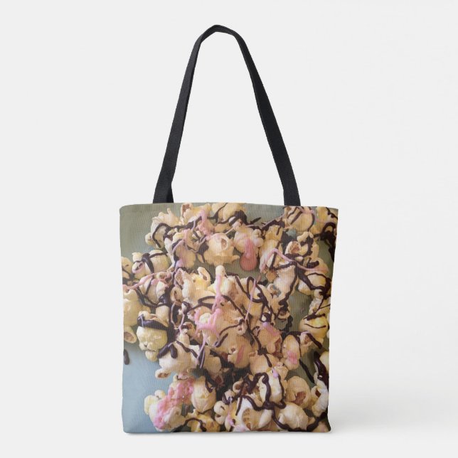 Chocolate Drizzled Salted Popcorn Tote Bag (Back)