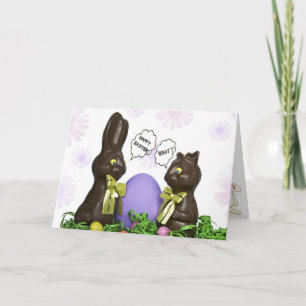 Chocolate Easter Bunnies Funny Holiday Card
