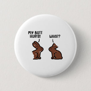 Chocolate Easter Bunnies Funny Rabbit Bunny Candy 2 Inch Round Button
