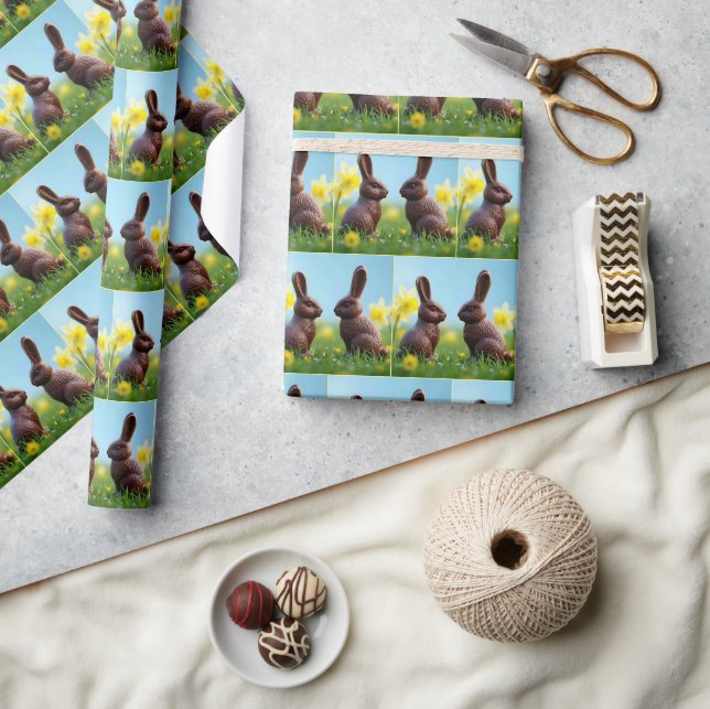 Chocolate Easter Bunnies Wrapping Paper (Crafts)